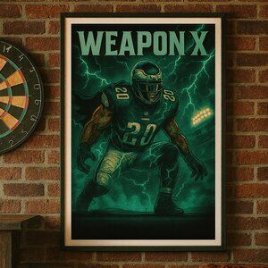 Weapon X B-Dawk - Philly Eagles Football Wall Art | 13x19 Black Frame